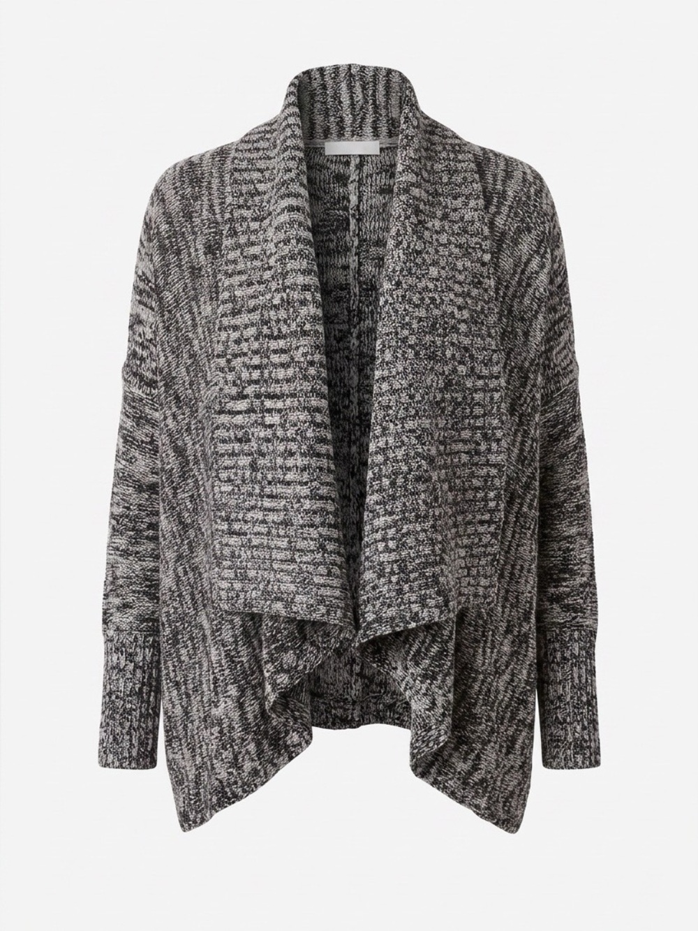 Michael Stars Marled Black and White Open-Front Cardigan